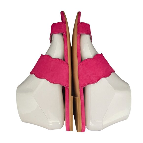 Stuart Weitzman Santorini H. Pink Suede Scalloped Strap Sandal, Size 7 WORN ONCE - Picture 7 of 10